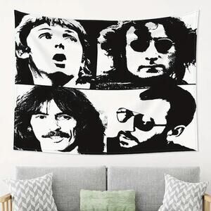 THE BEATLES JOHN PAUL GEORGE RINGO FAB HANGING WALL TAPESTRY